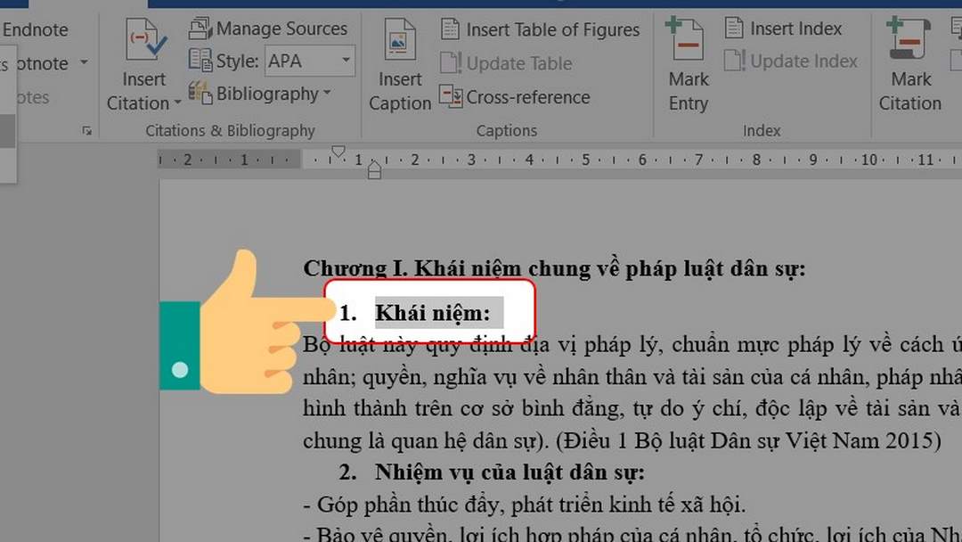 Một số lưu ý khi bàn về cách làm mục lục  word