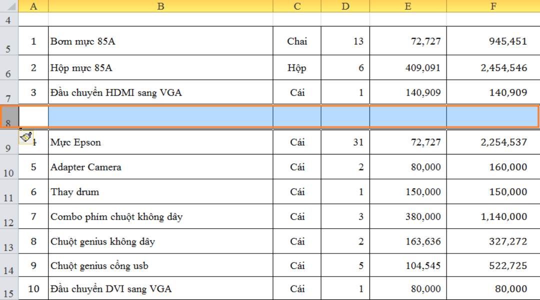 Cách thêm dòng trong excel không khó như bạn tưởng 