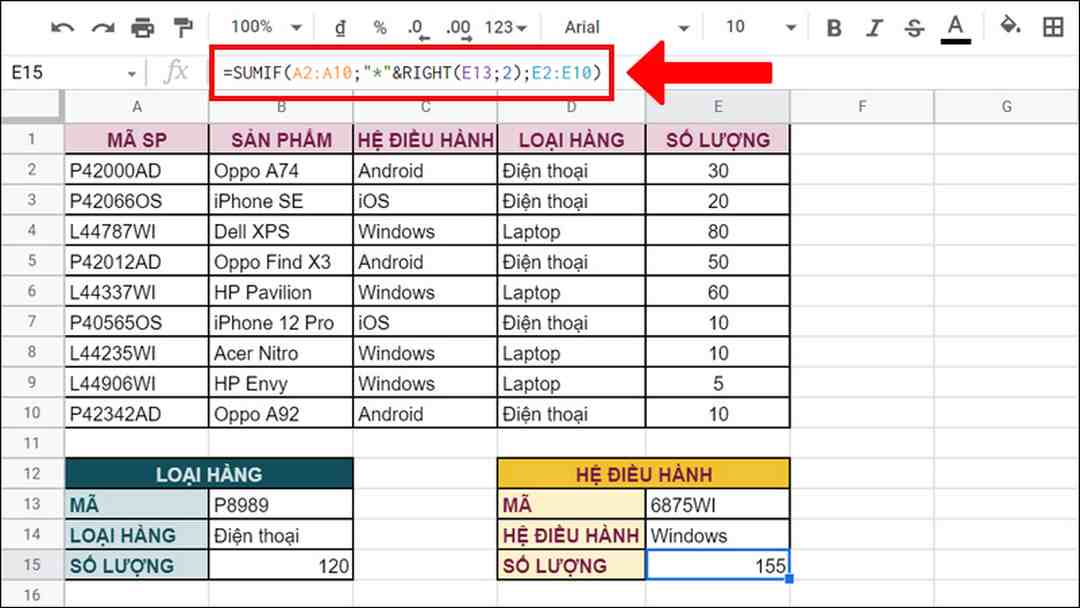 Tính được những mặt hàng đang được bán chạy với vùng Named Range