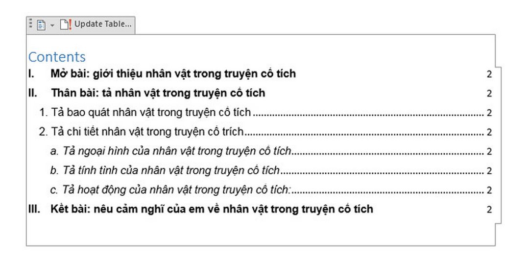 Sử dụng các thẻ đánh dấu để tạo mục lục hiệu quả