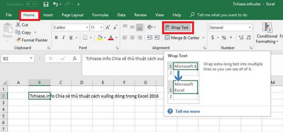 Cách xuống dòng trong ô excel bằng phím tắt Alt + Enter